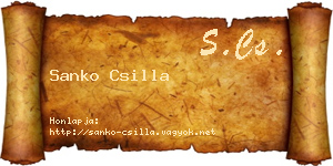 Sanko Csilla névjegykártya